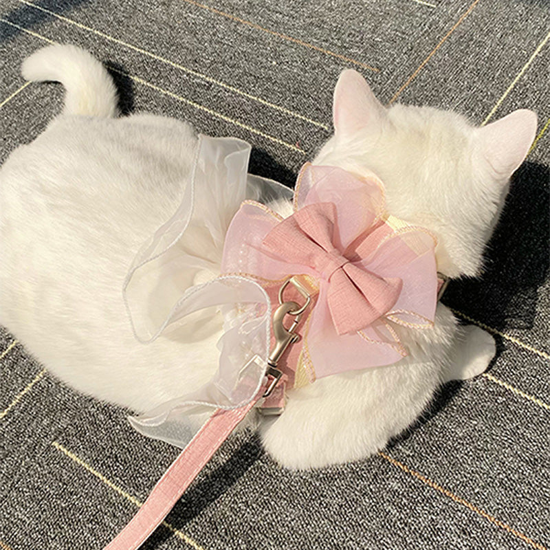 Lace Bow Pearl Harness