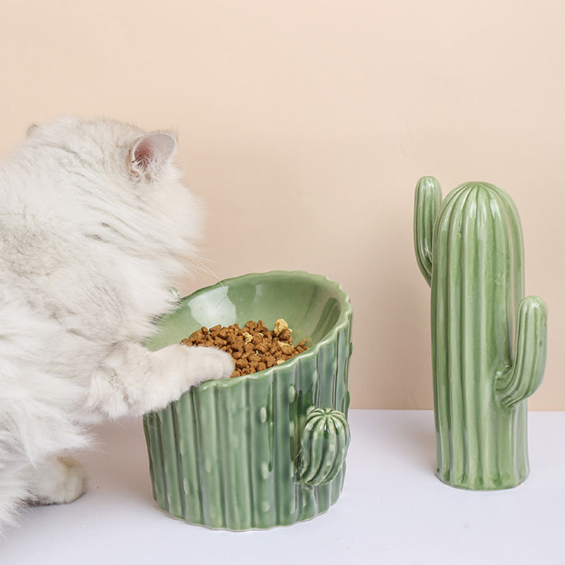 Cactus Shaped Cat Bowl