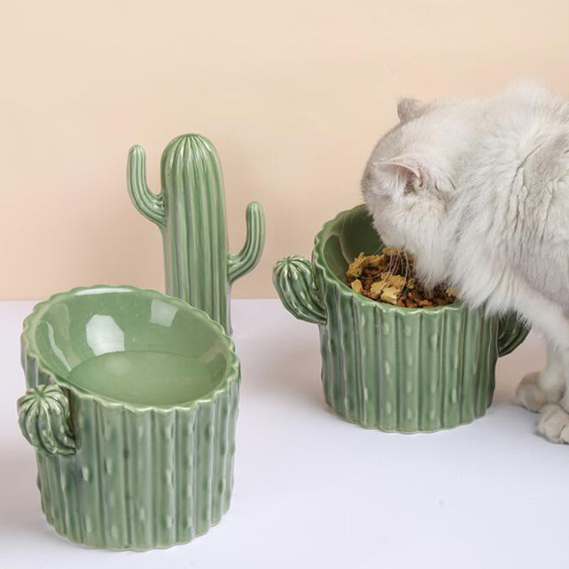 Cactus Shaped Cat Bowl