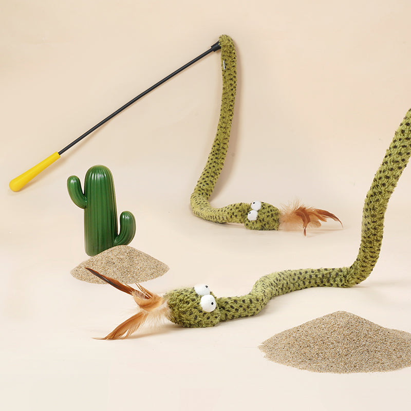 Snake Shaped Wand Cat Toy