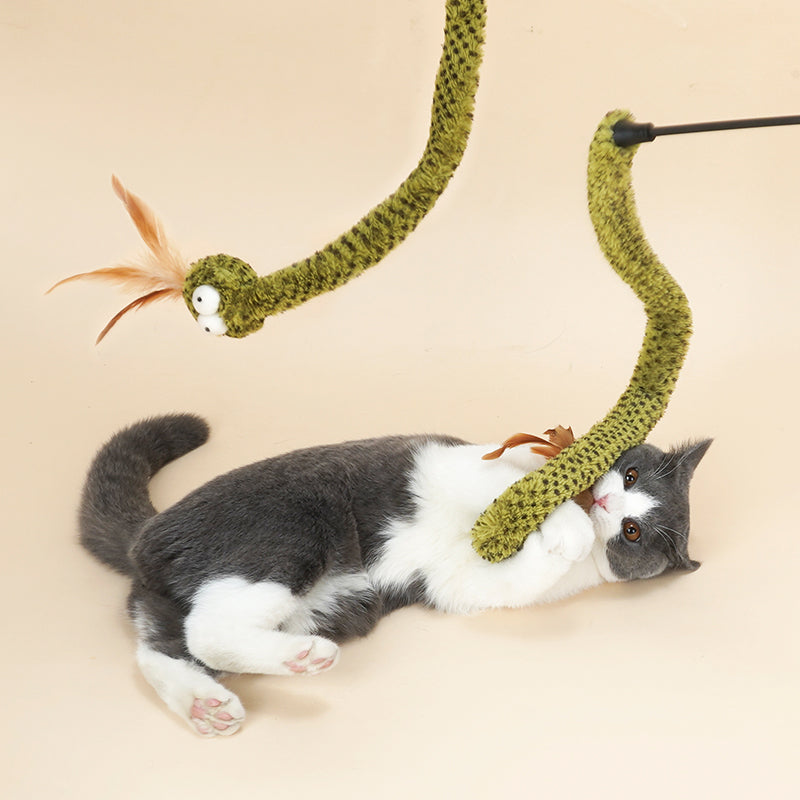 Snake Shaped Wand Cat Toy