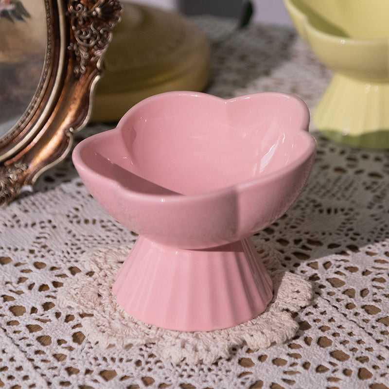 Flower and Shell Cat Bowl