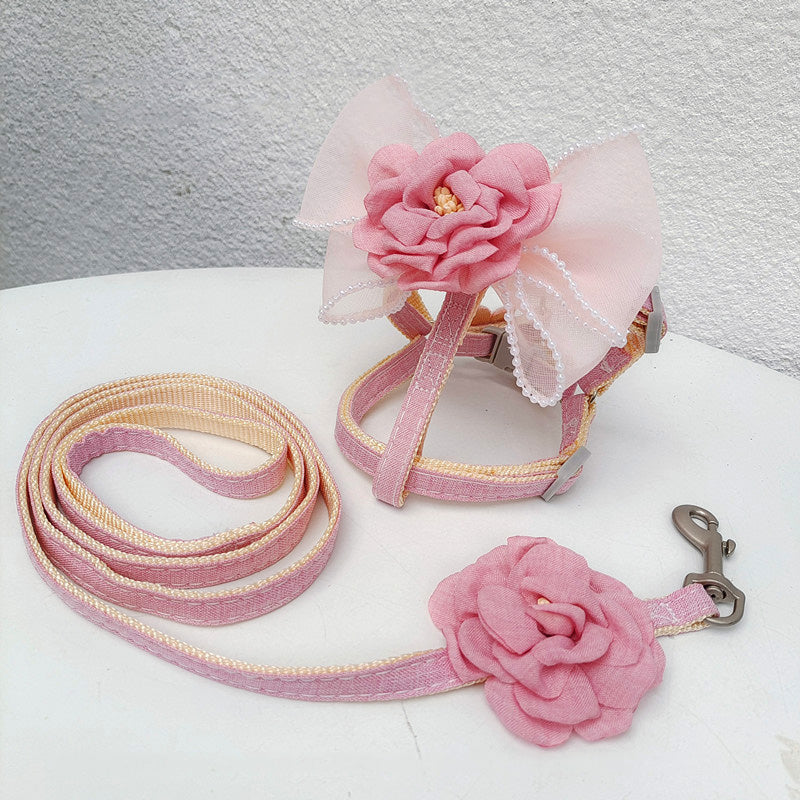 Pink Camellia Cat Harnesses