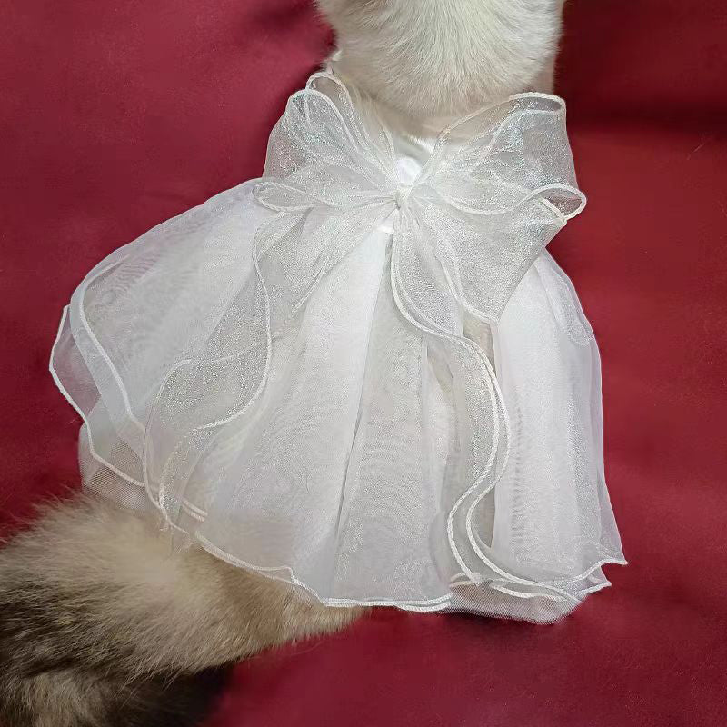 Charming Cat Wedding Gown with Bow