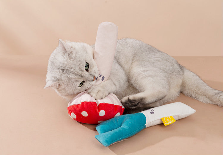 Mushroom Shaped Catnip Toy Pillow