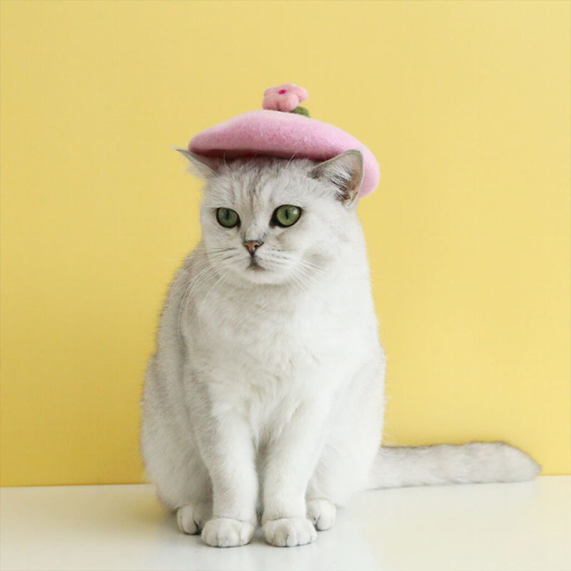 Stylish Floral Cat Beret