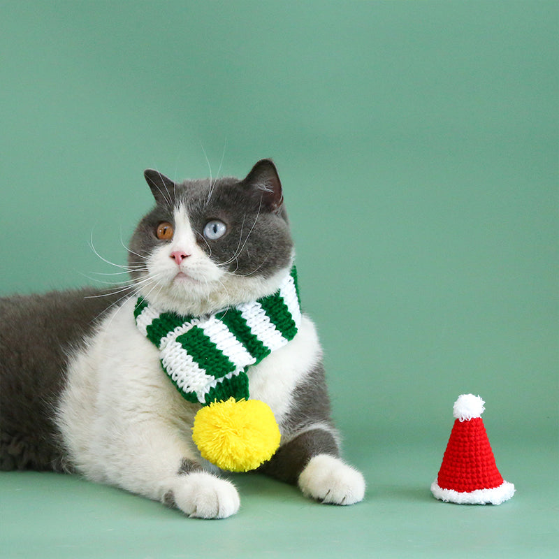 Knitted Striped Cat Scarf