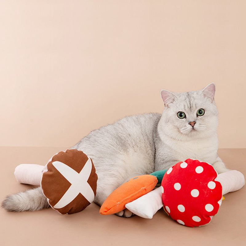 Mushroom Shaped Catnip Toy Pillow