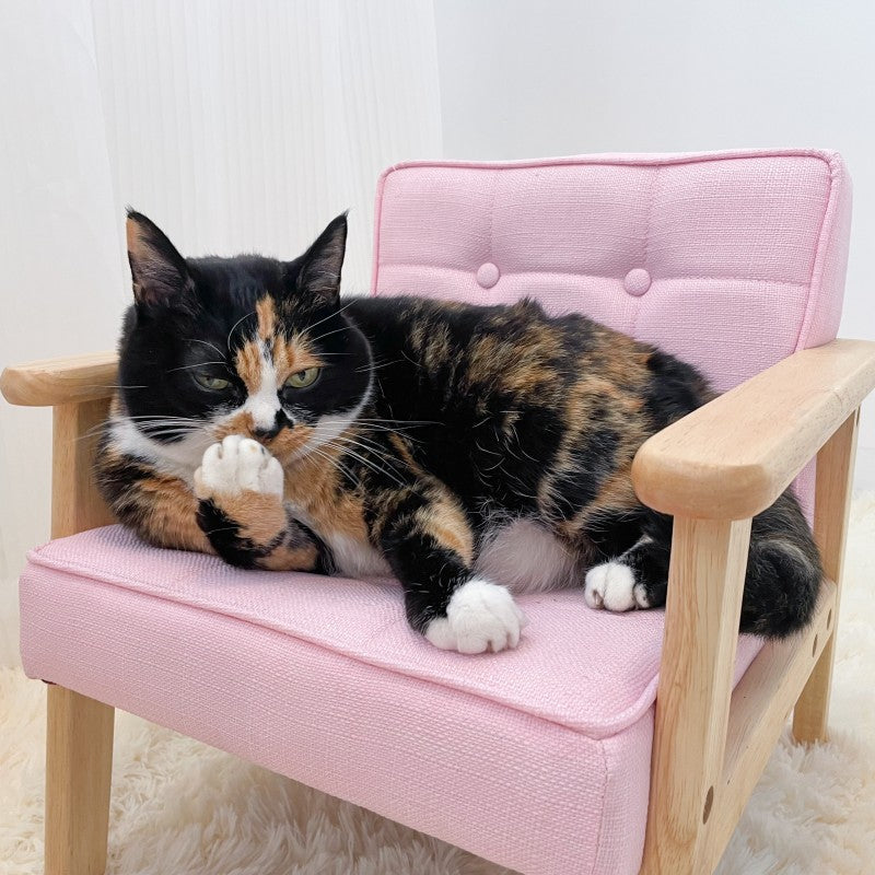 Wood Backrest Cat Sofa Chair