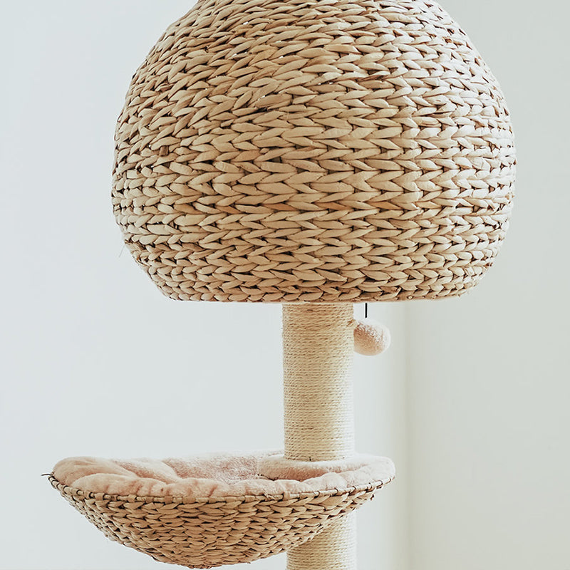 Detail of the woven nest at the top of the Bird Nest Cat Tree