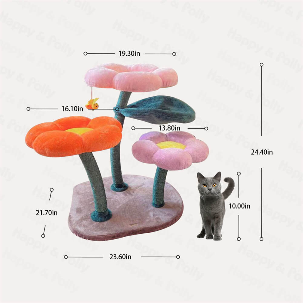 Dimensions of the Bloomy Flower Cat Tree