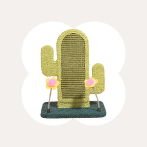 Front view of the Cactus Cat Scratcher, designed for scratching and play with a cactus-inspired look.