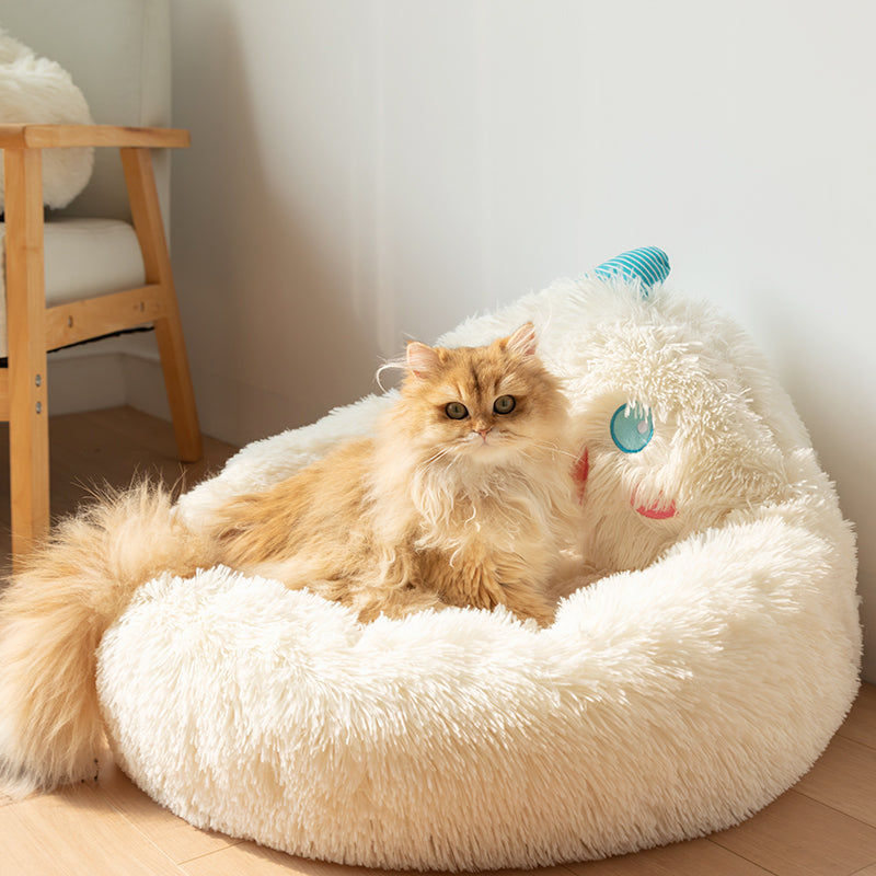 cat with Snow Monster Cat Bed