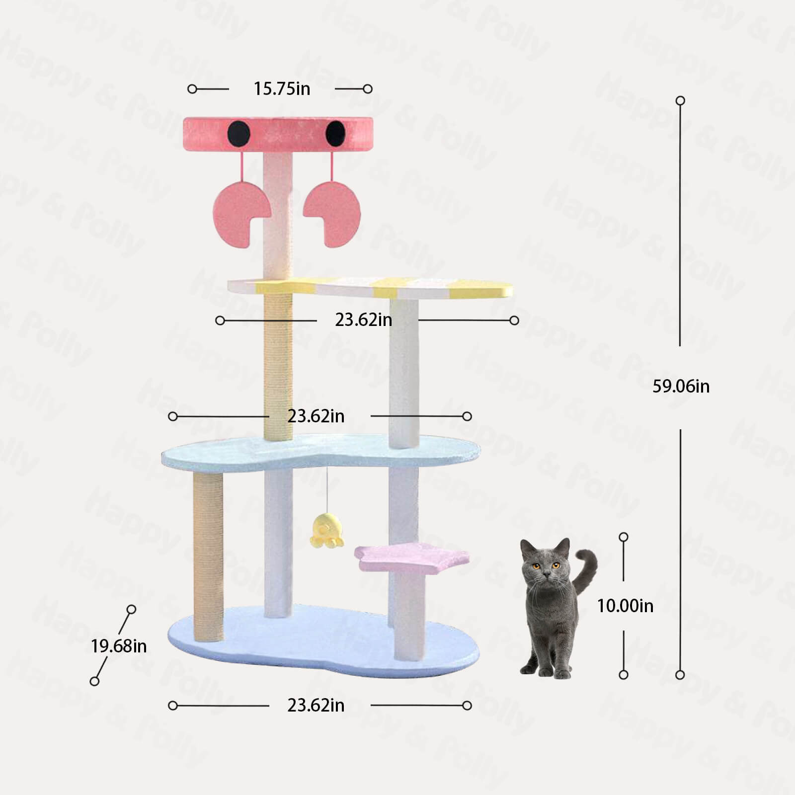 Crab Cat Tree size comparison.