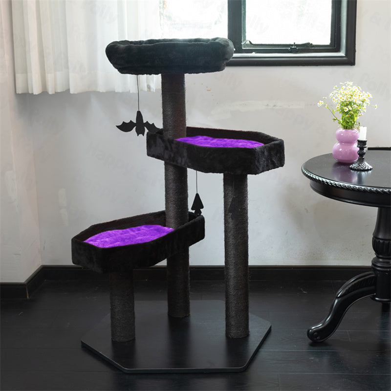 Gothic Style Cat Tree in dark violet color