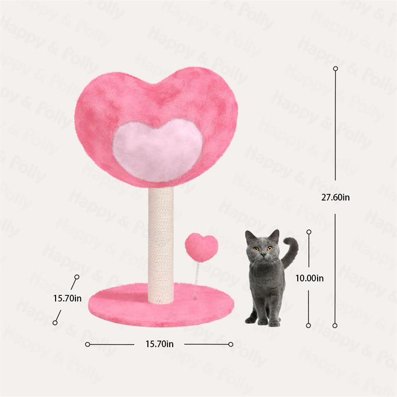 Size comparison of the Hit Your Heart Cat Tree Heart.