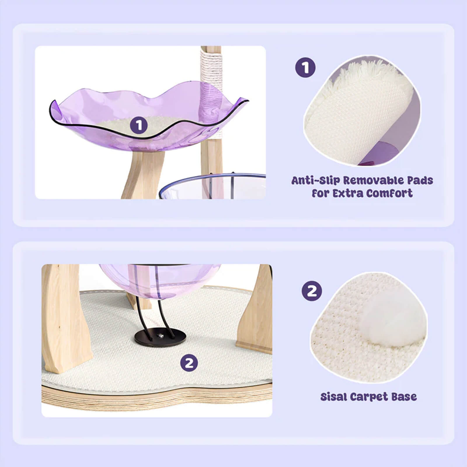 Base and material details of the Jellyfish Dream Cat Tree