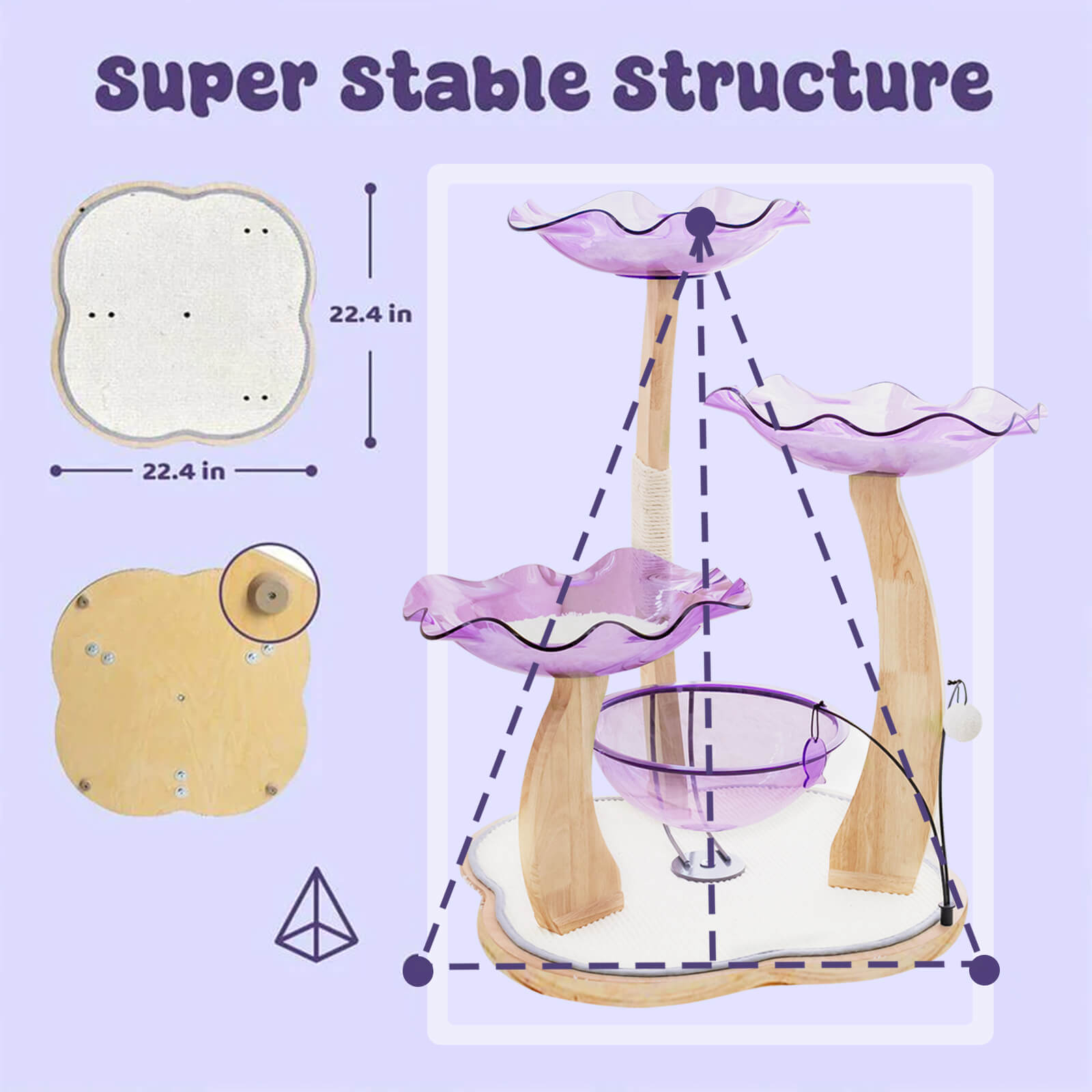 Jellyfish Dream Cat Tree stable structure