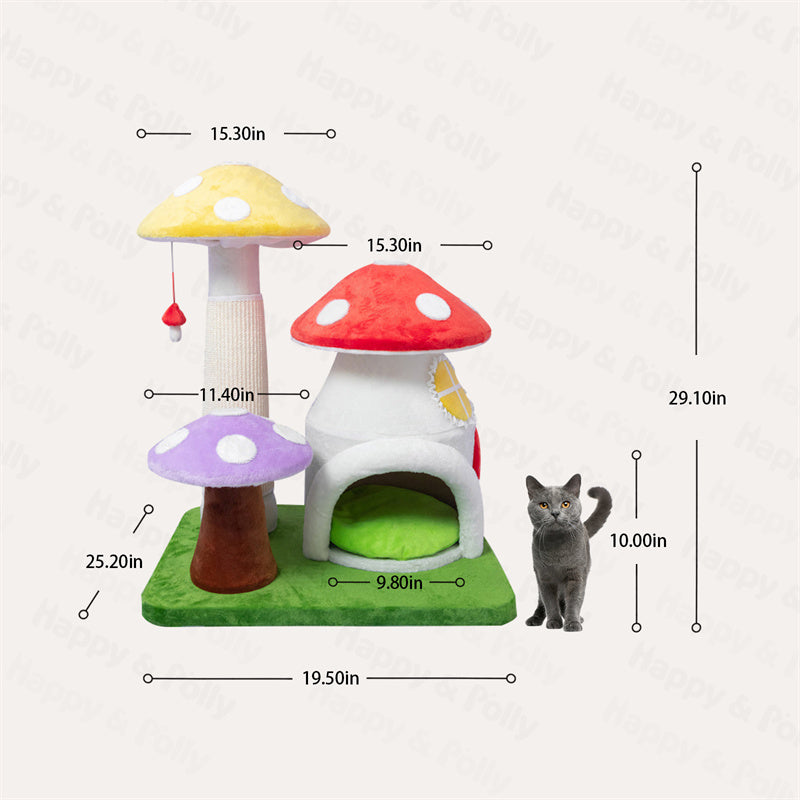 Dimensions of the Magic Mushroom Cat Tree