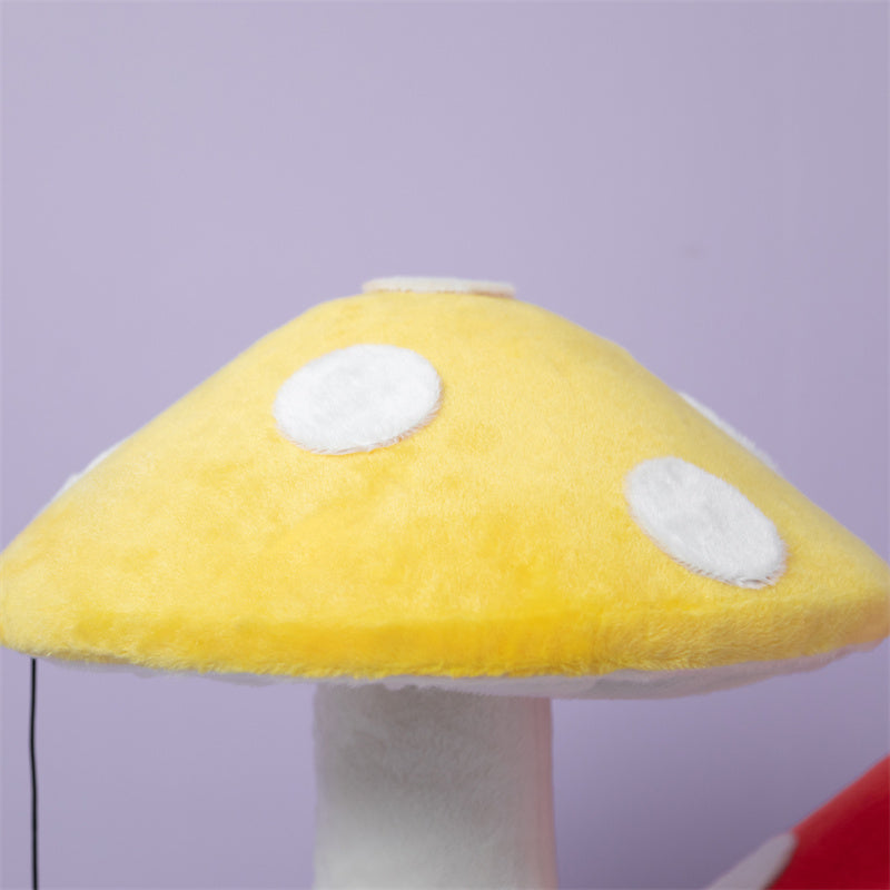 Detail of the yellow mushroom on the Magic Mushroom Cat Tree