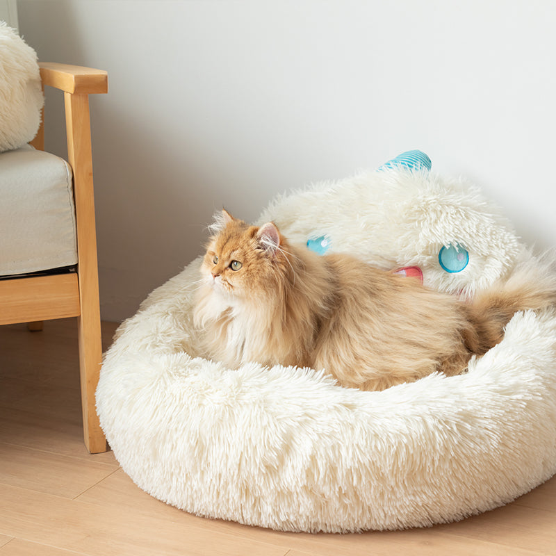 plush Snow Monster Cat Bed