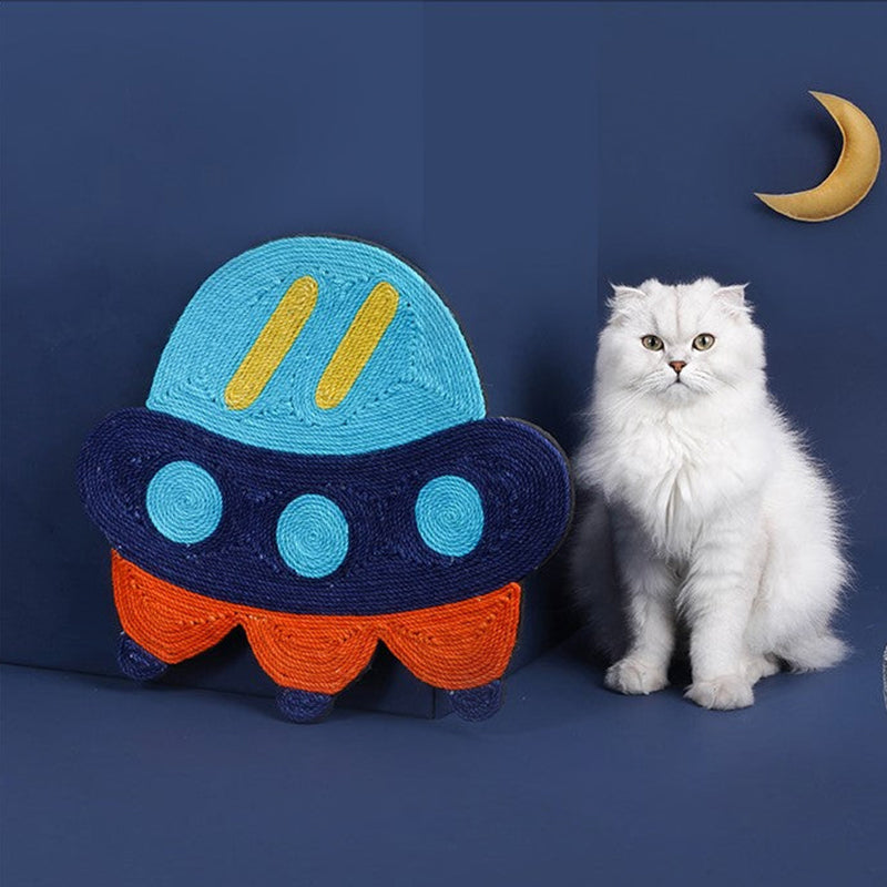 Space Series Cat Scratching Pad designed like a rocket, ideal for space enthusiasts and cats alike.