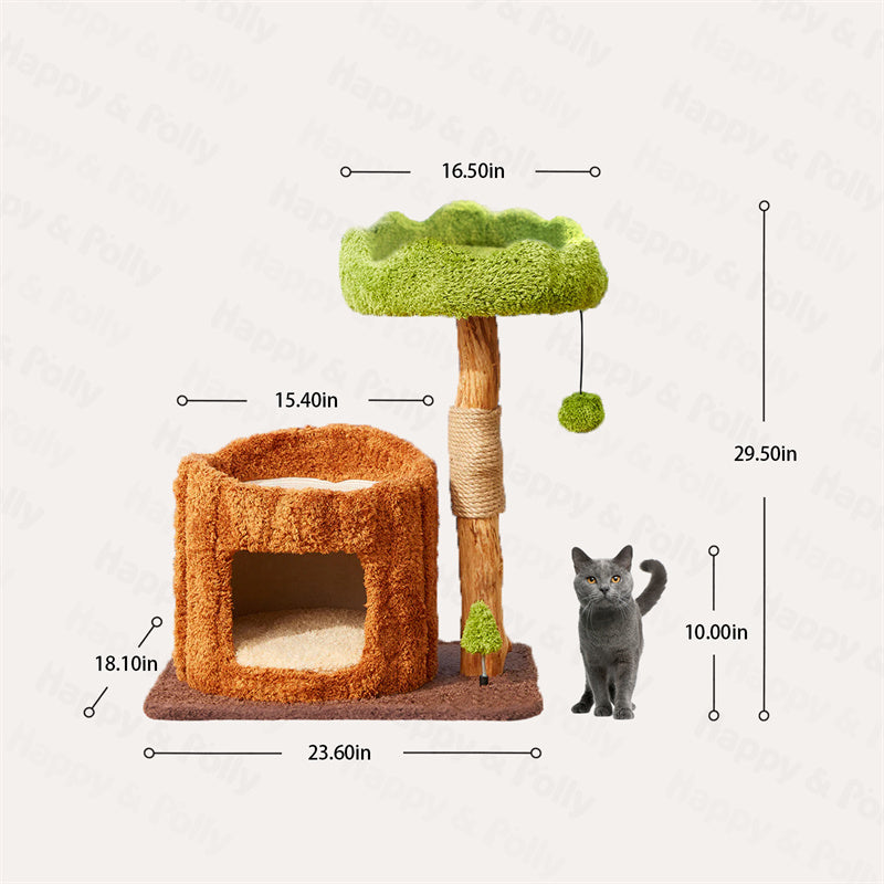 Size comparison of the Stylish Catnap Stump Cat Tree.