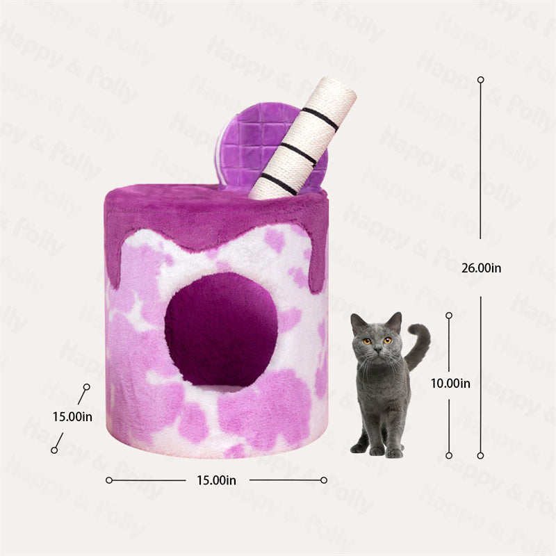 Dimensions of the Taro Milk Tea Cat Tree