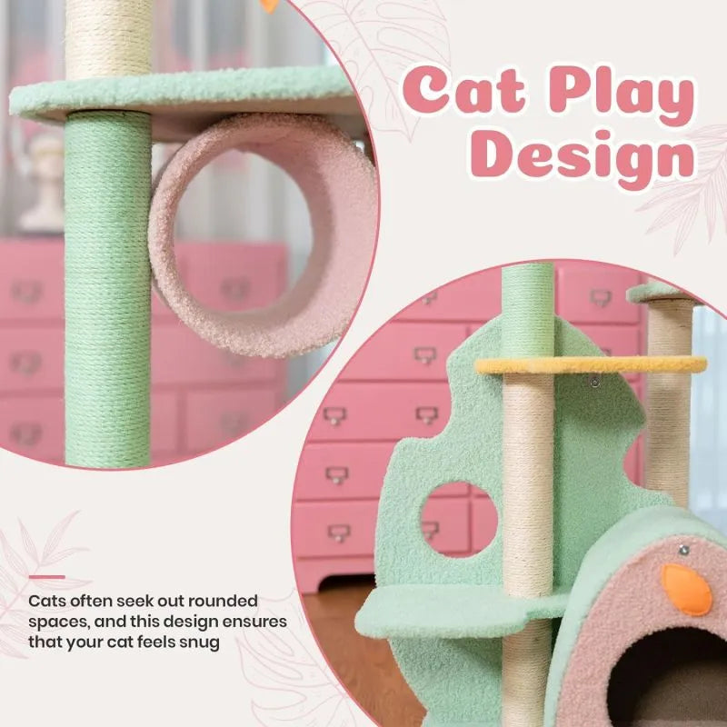 Cat play design details of the Upgraded Wonderland Cat Tree-XL