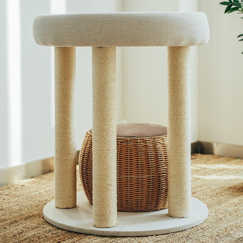 Rear view of the Zen Style Rattan Cat Tree.